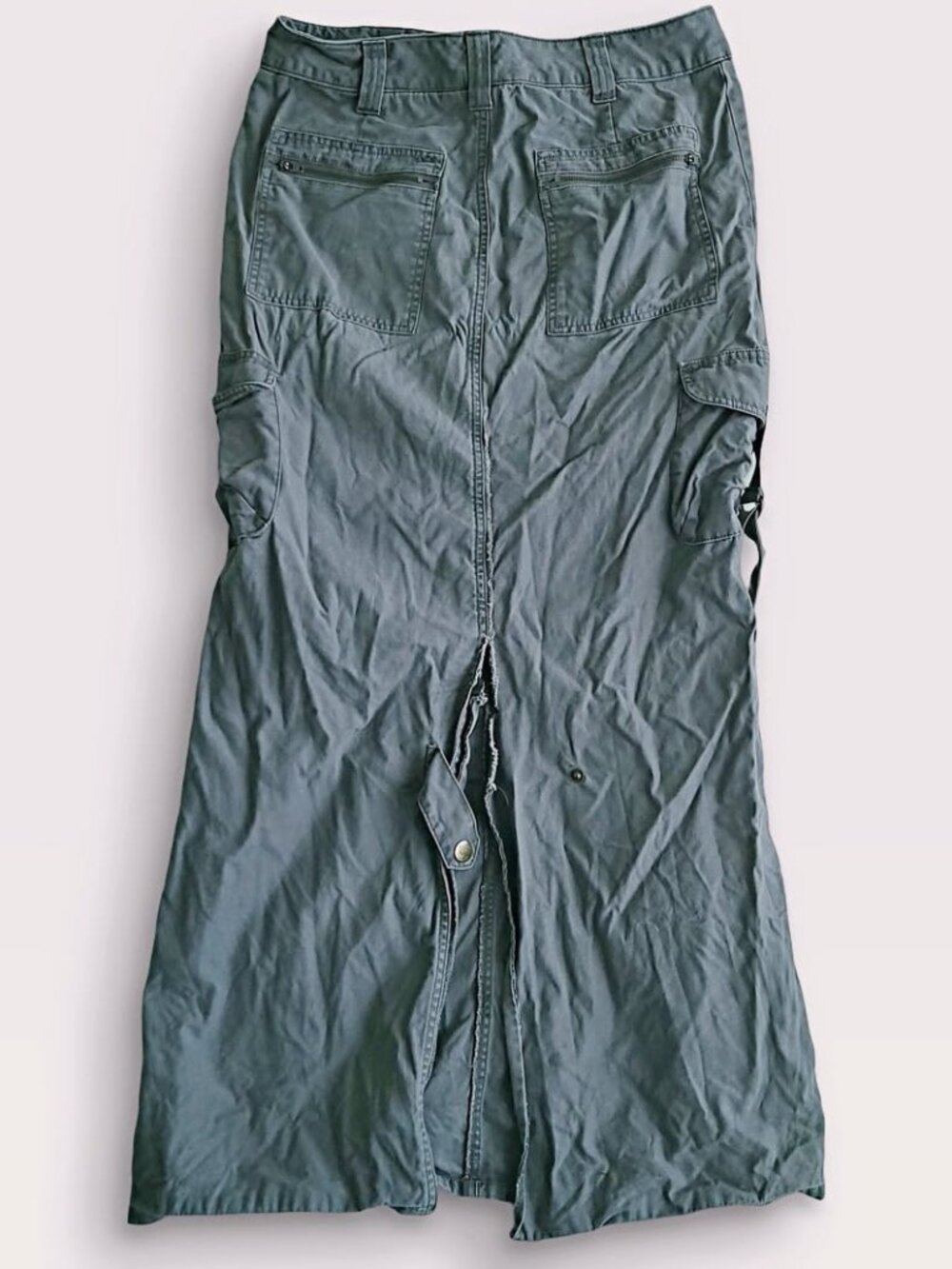 Smart Set Cargo Maxi Skirt Vintage Grey Utility Pocket Long (7-10)